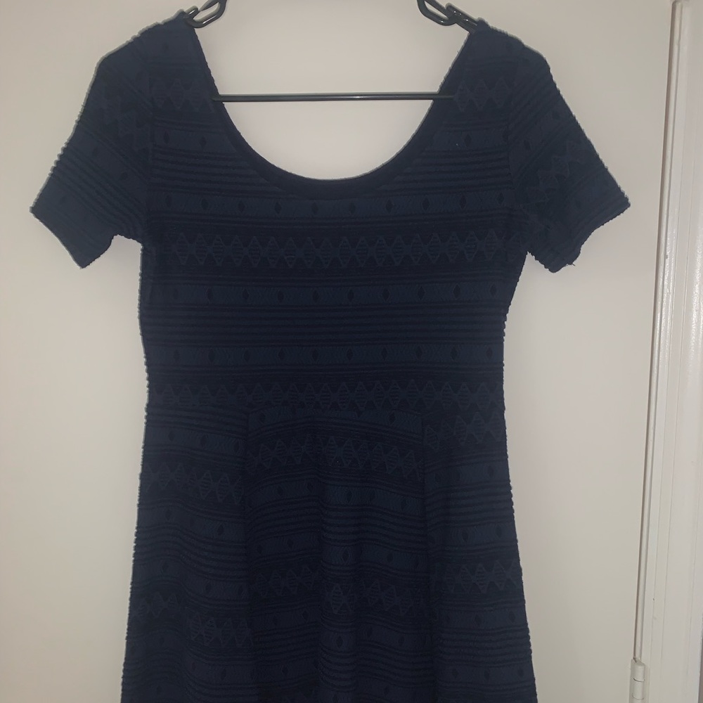 Divided Navy Blue Fit & Flare Skater Dress
